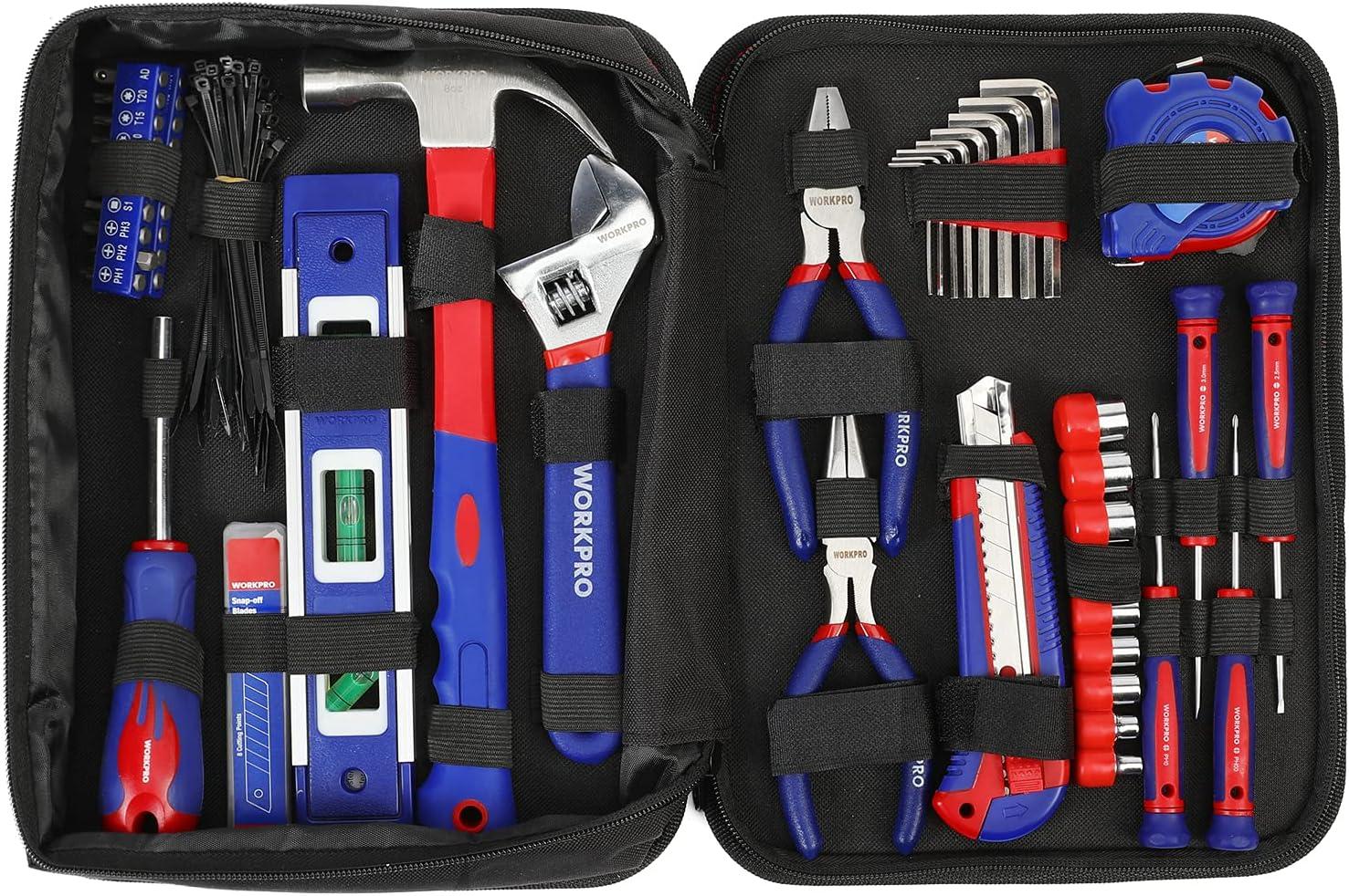 WORKPRO 100 Piece Kitchen Home Tool Kit, Drawer Household Hand Tool Set ...