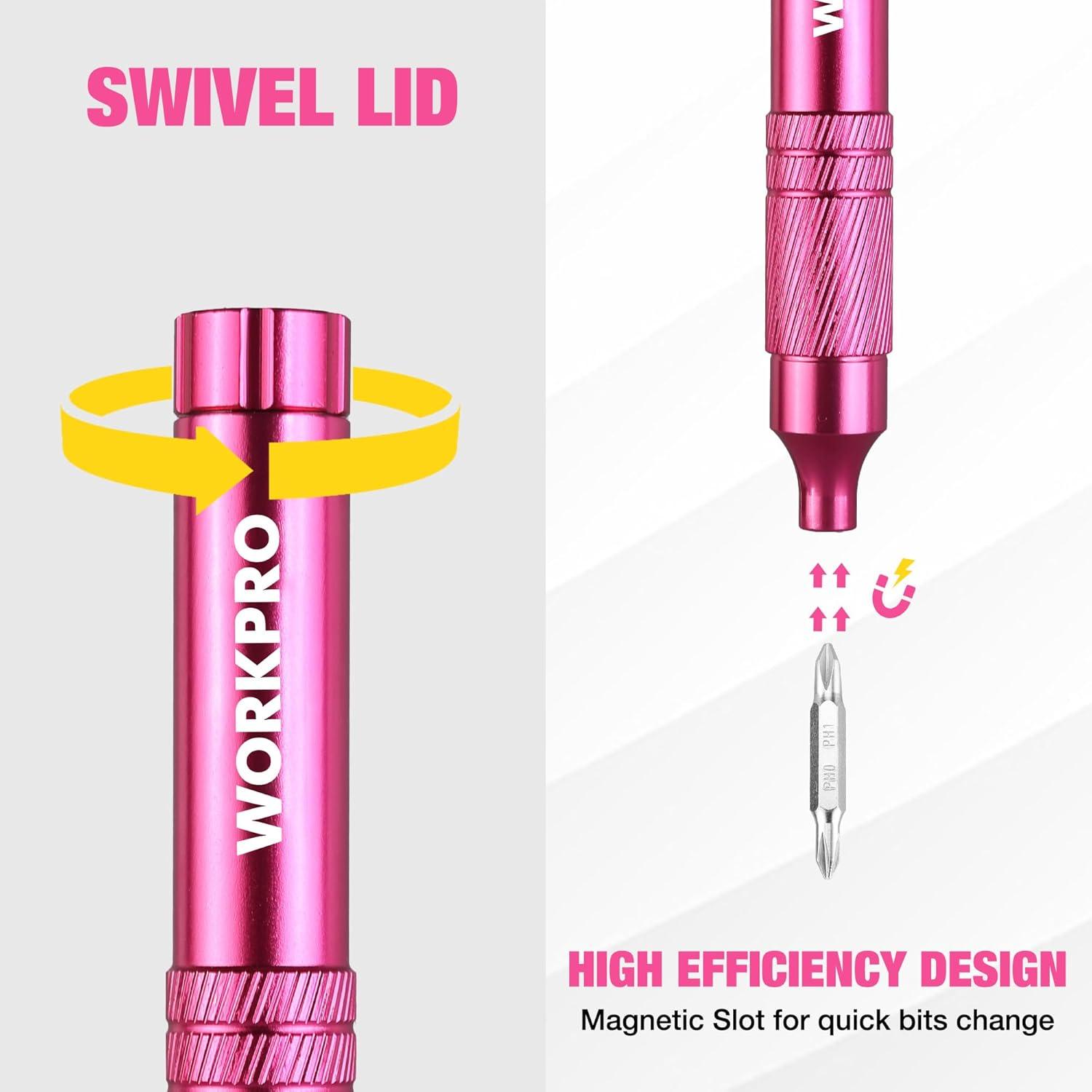 Smallest Multi Bit WORKPRO 24 in 1 Multi Bit Mini Screwdriver Set Magnetic, Manual Pen ...