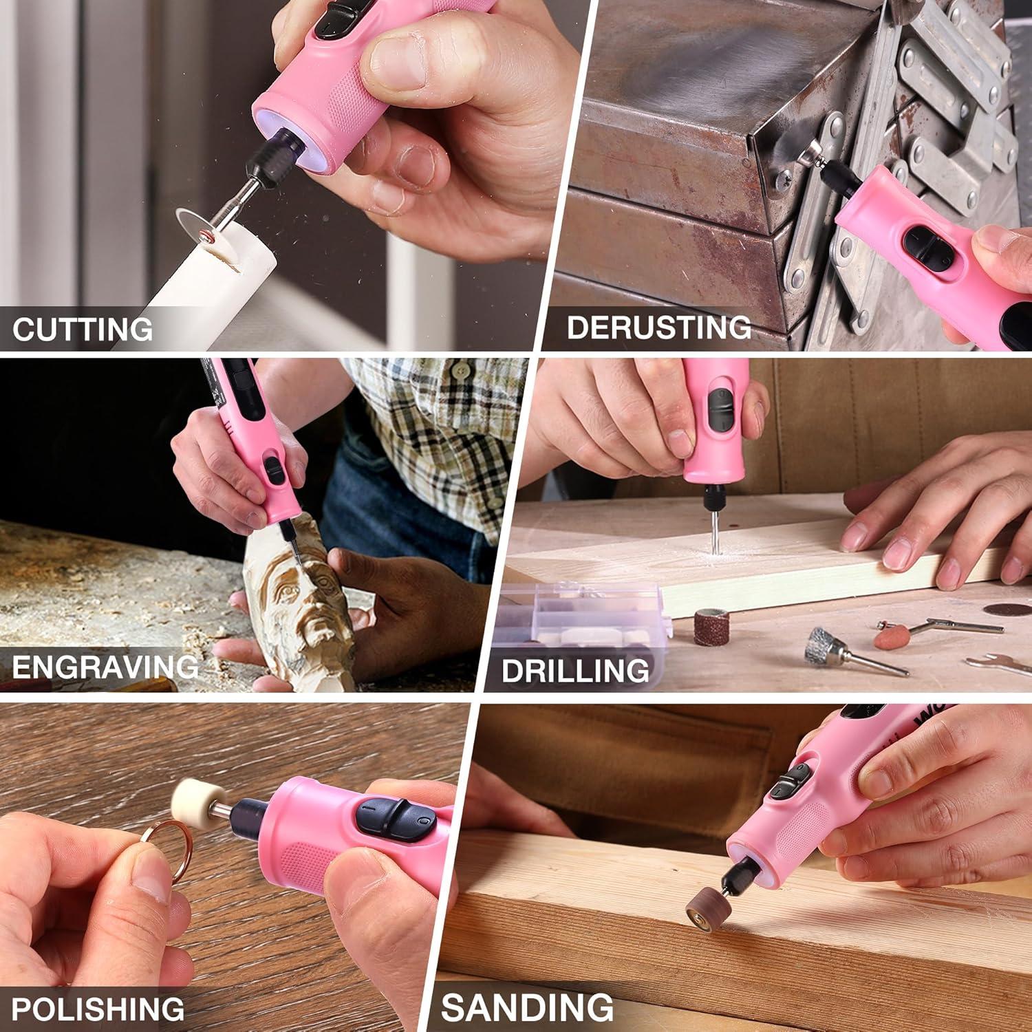 Rotary Types Tool WORKPRO Cordless Rotary Tool, 8V Rotary Tool Kit with 117 Accessories ...