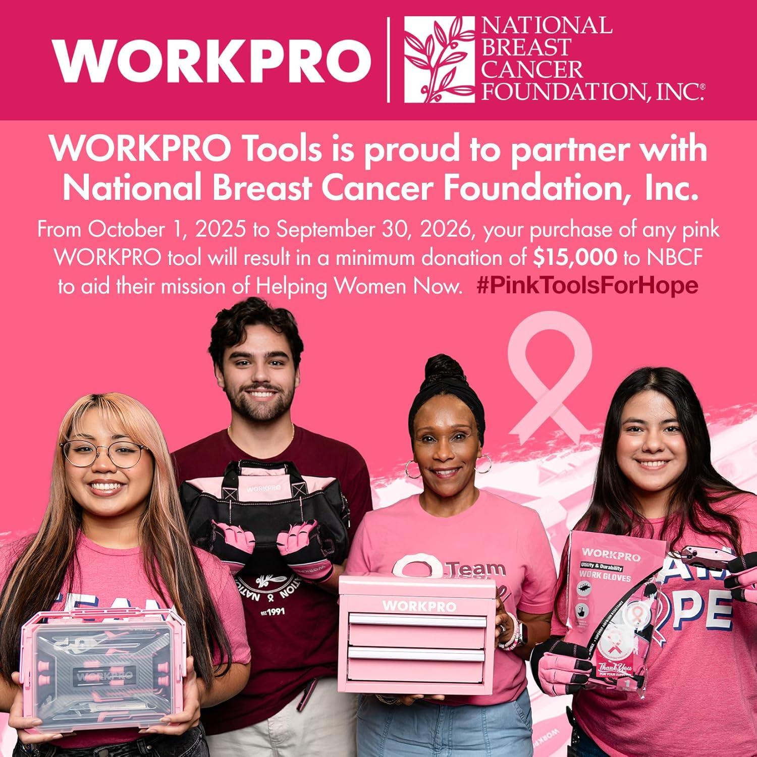 WORKPRO Folding Utility Knife, Quick Change Box Cutter, Pink Razor ...