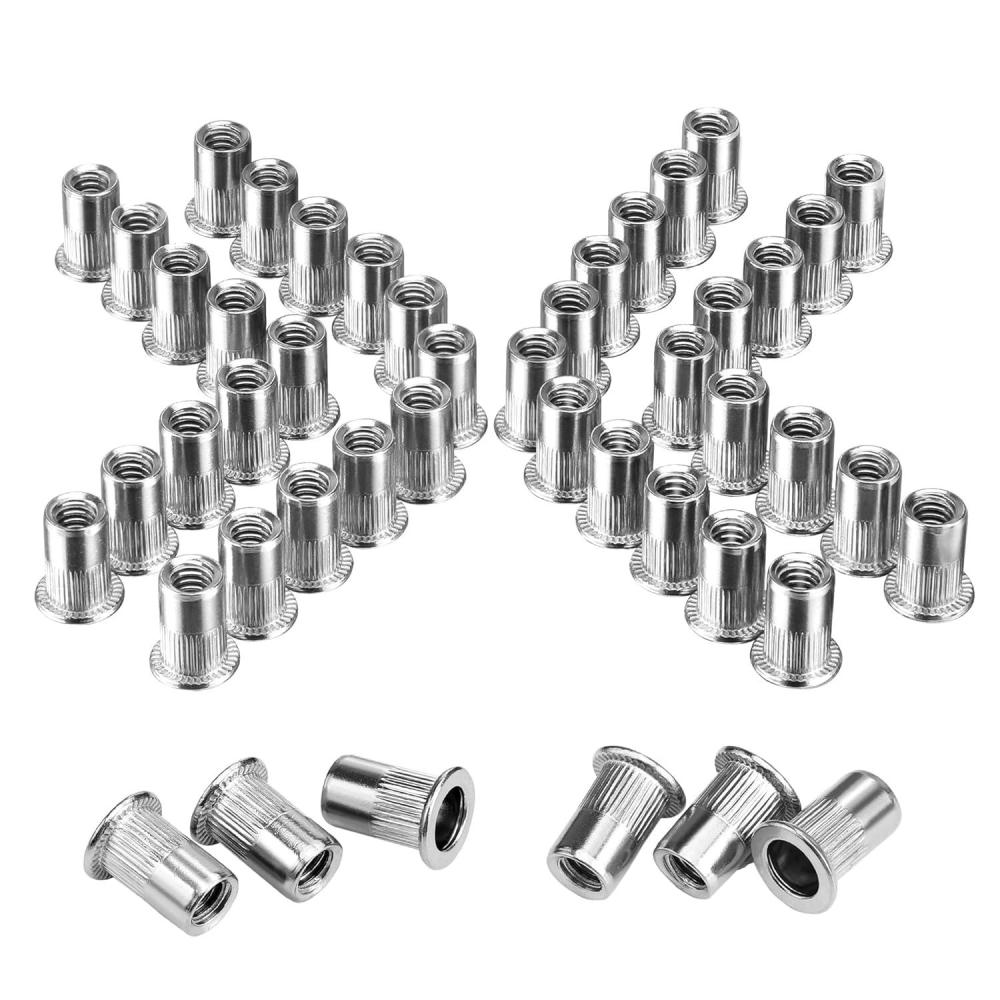 WORKPRO 50Pcs Rivet Nuts, 1/4”-20 Stainless Steel Rivnut, Flat Head ...