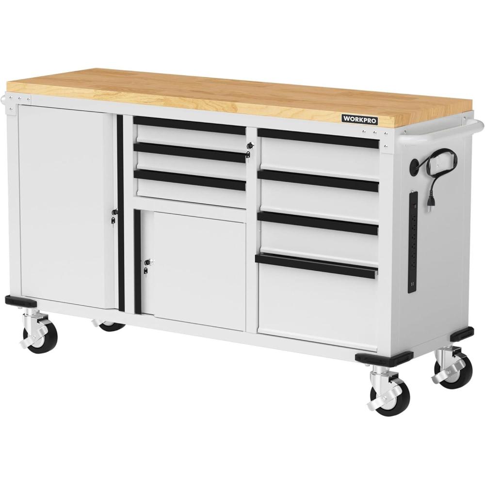 7-Drawer Rolling Tool Chest With Locking System – Heavy-Duty Mobile Tool Storage Cabinet, 24" Wide, With Wheels, Drawer Liners, For Garage & Workshop