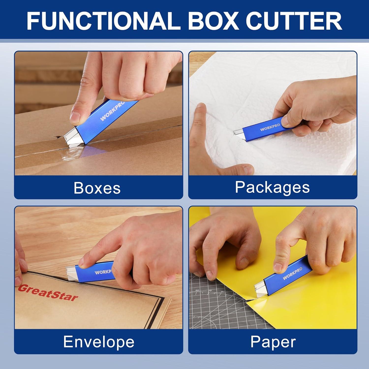 WORKPRO 12-Pack Box Cutter Retractable – Utility Knife with Single Edge ...